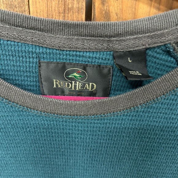 RedHead size large men’s blue and gray baseball long sleeve T-shirt - Picture 7 of 8